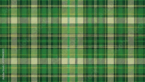 Background of green plaid checkered tartan pattern