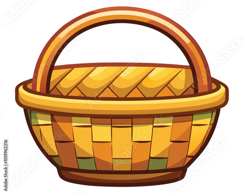 Wicker basket vector illustration isolated on a white background