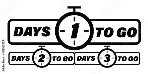 Countdown timer design with a clock icon, ideal for events or reminder messages.