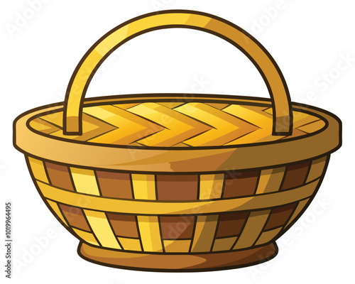 Wicker basket vector illustration isolated on a white background