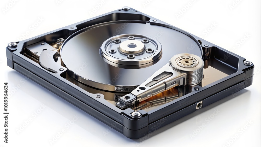 Isolated Hard Disk Drive on White Background for Tech and Storage Solutions Isolated Hard Disk Drive on White Background for Tech and Storage Solutions