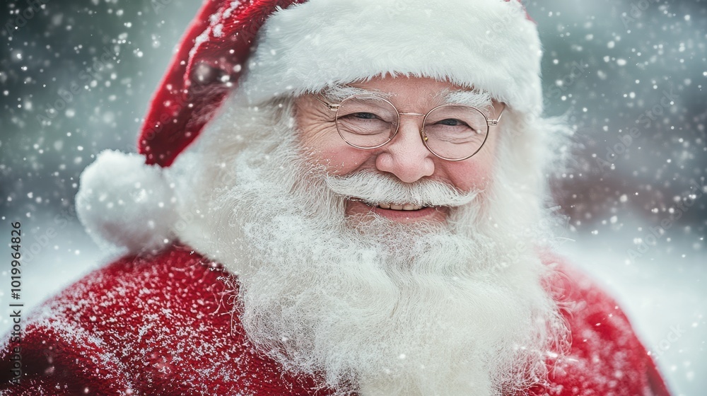 The Jolly Santa in Snow The Jolly Santa in Snow