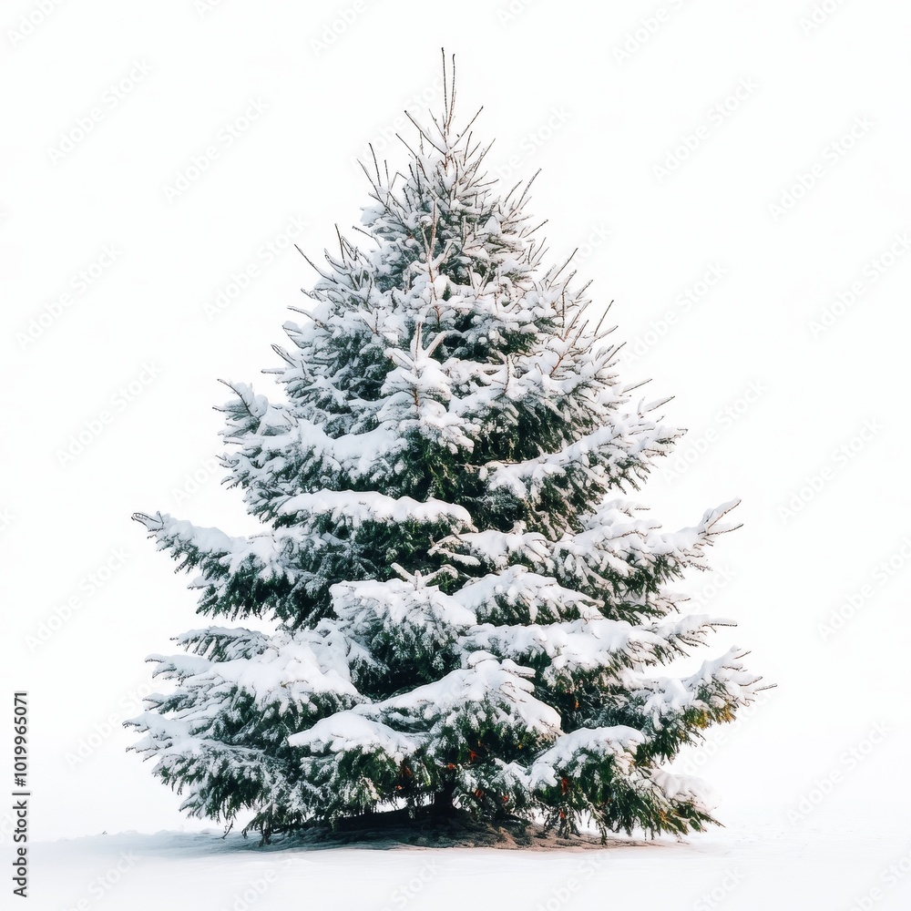 Fototapeta premium Christmas tree on white background