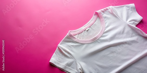 Isolated White T-Shirt on Pink Background - Fashion Product Photography