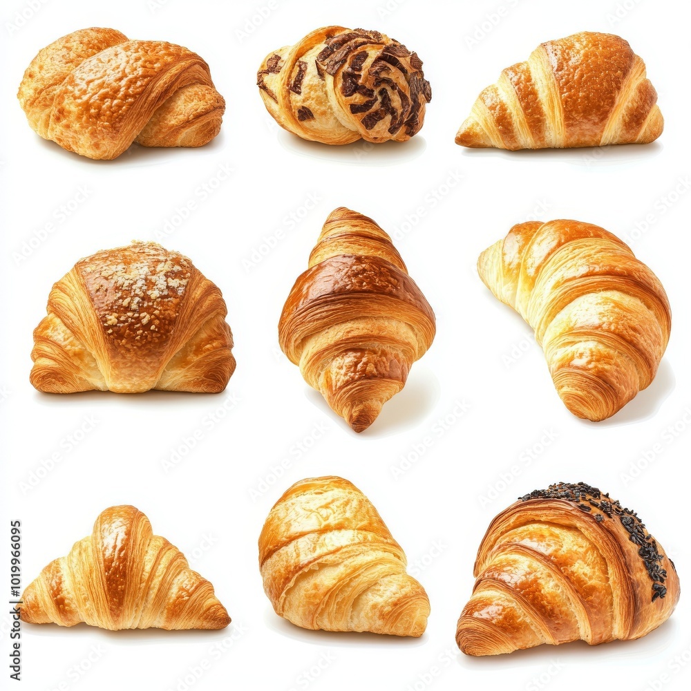Croissant collection isolated on a white background Croissant collection isolated on a white background