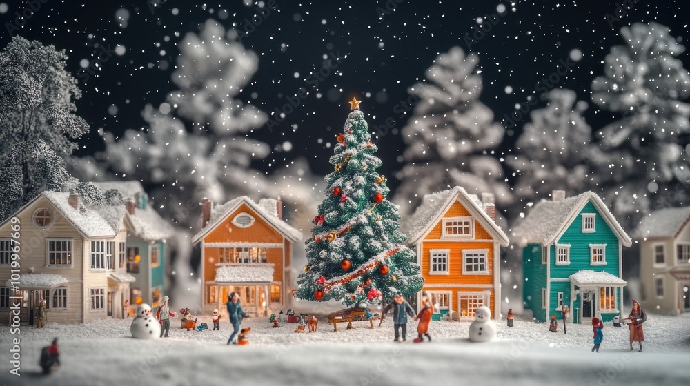 Fototapeta premium The Christmas Village Celebration