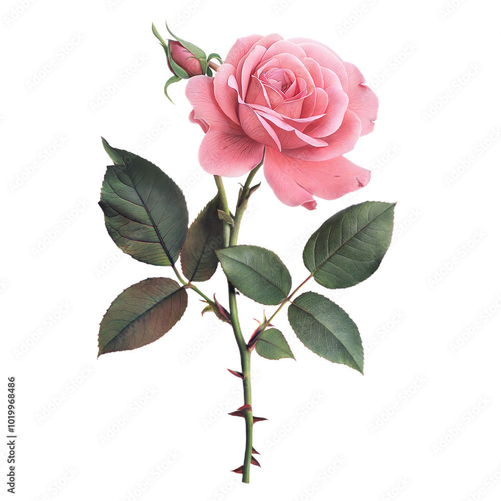 Obraz premium Delicate Pink Rose Isolated for Floral Design and Decoration