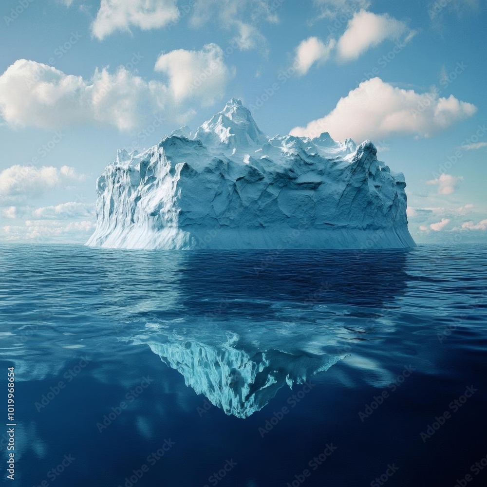Stunning iceberg floating in calm water beneath a clear blue sky, reflecting beautifully in the serene ocean, showcasing nature's wonder. Stunning iceberg floating in calm water beneath a clear blue sky, reflecting beautifully in the serene ocean, showcasing nature's wonder.