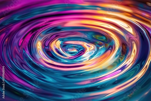 Abstract Swirling Liquid with Vibrant Colors