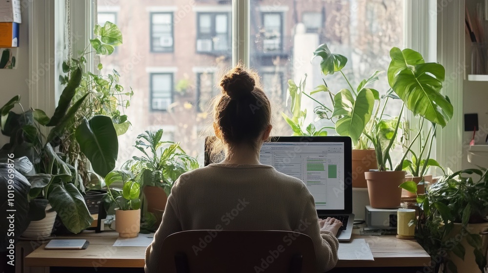 Woman Working at Home. Woman Working at Home.