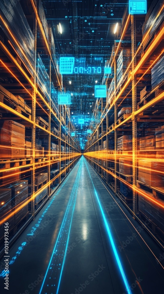 Obraz premium The Digital Inventory, Digital Supply Chain Management