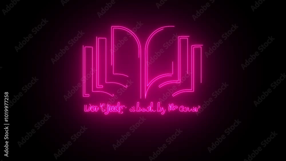 Digital animation of the sign of knowledge.Book animation with black color background.	