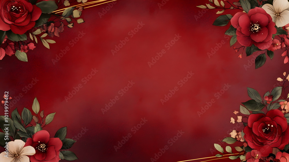 Elegant Deep Red Romantic Greeting Card Elegant Deep Red Romantic Greeting Card
