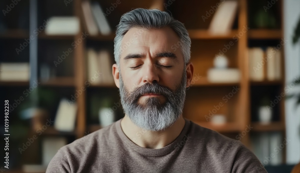 Fototapeta premium Relaxed Man With Eyes Closed.
