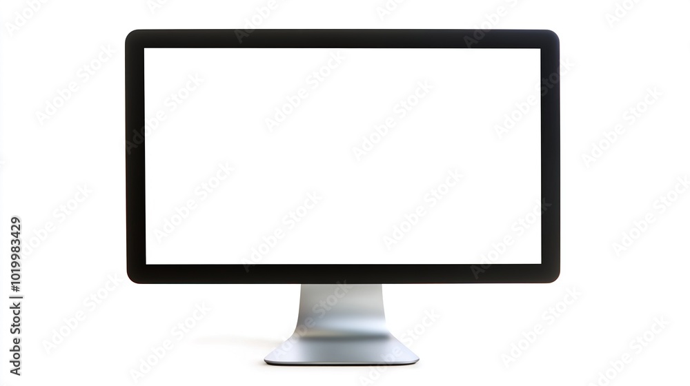 Blank Monitor Display on Clean Background Blank Monitor Display on Clean Background