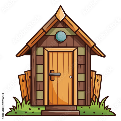 A rustic house vector illustration isolated on a white background