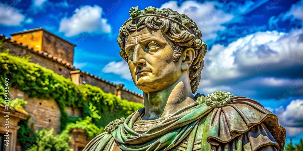 Stunning Caesar Statue Displaying Ancient Roman Artistry in a Beautifully Designed Outdoor Setting Stunning Caesar Statue Displaying Ancient Roman Artistry in a Beautifully Designed Outdoor Setting