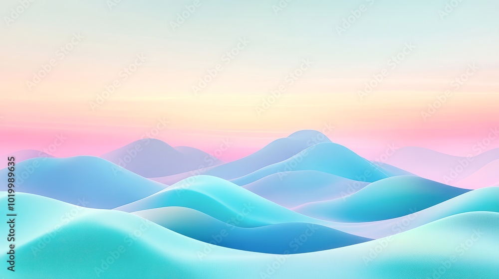 A serene abstract landscape with pastel-colored rolling hills and a gradient sky, suitable for backgrounds, web design, or digital art projects, A serene abstract landscape with pastel-colored rolling hills and a gradient sky, suitable for backgrounds, web design, or digital art projects,