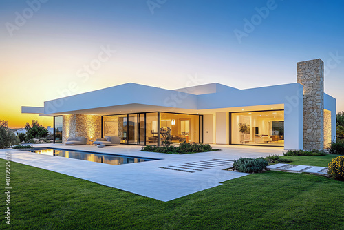 modern luxury villa, AI generated