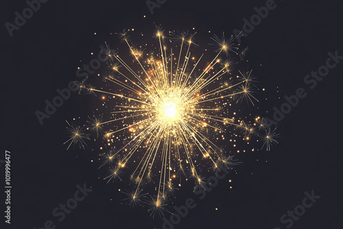 Festive fireworks with brightly shining sparks.