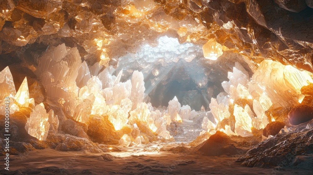 Sparkling Crystal Caverns in an Underground Setting Sparkling Crystal Caverns in an Underground Setting