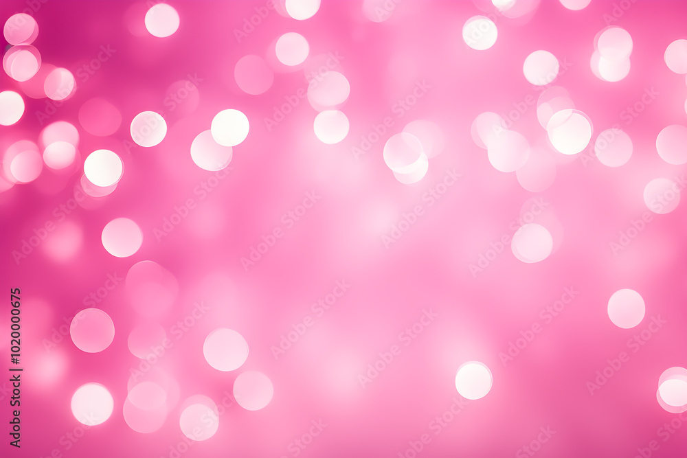 Abstract background of light bokeh blur On pink background.	