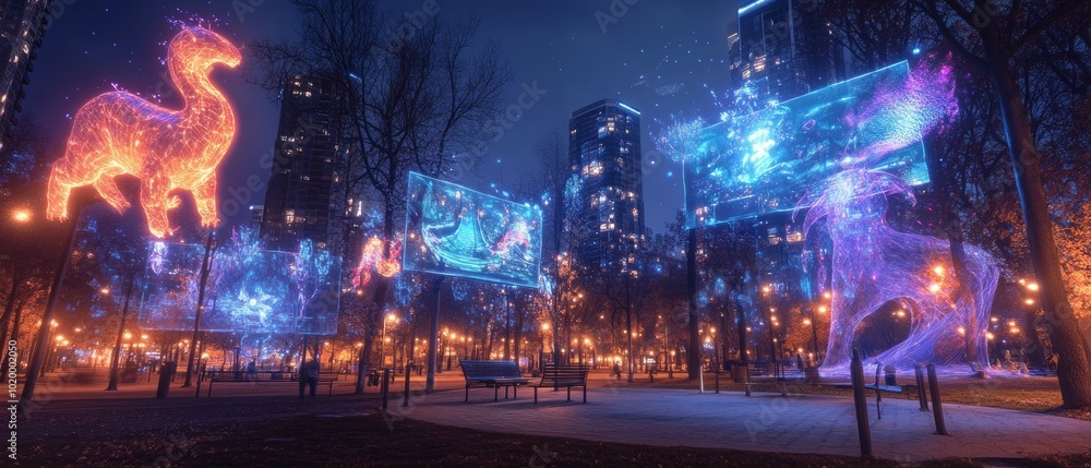 Fototapeta premium The Augmented Playground, Augmented Reality AR and Virtual Reality VR