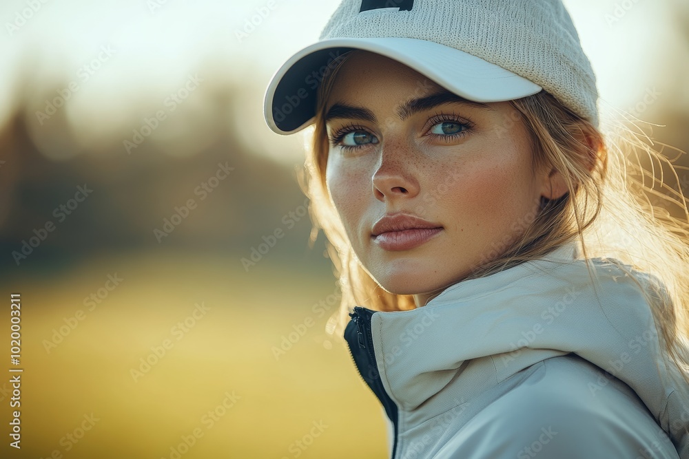 A group of friends at a golf club, dressed in coordinated, trendy outfits. Generative AI A group of friends at a golf club, dressed in coordinated, trendy outfits. Generative AI