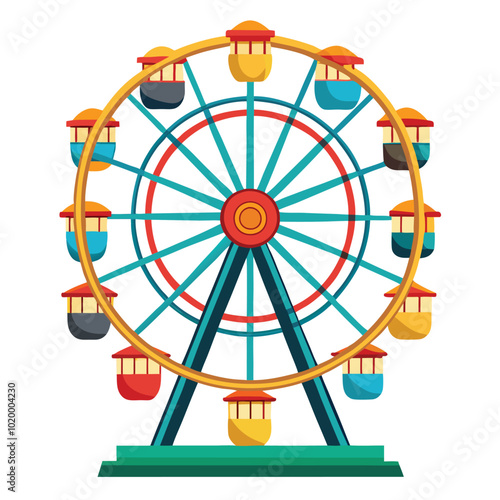 Ferris wheel vector illustration isolated on a white background