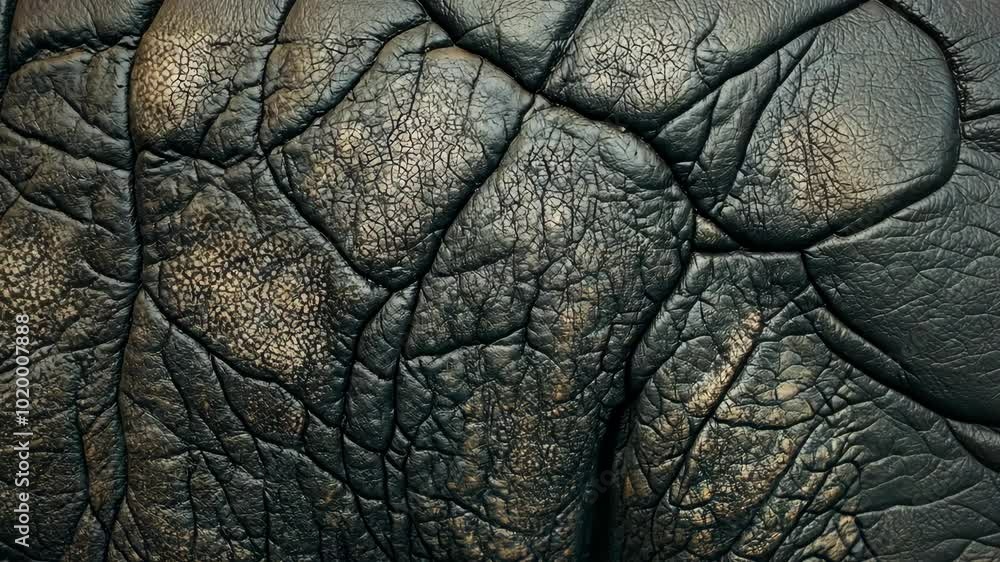 A close-up of the textured, wrinkled surface of elephant skin