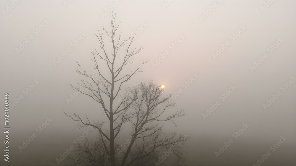 A quiet morning with a misty sky, the sun rising slowly and casting a gentle glow through the fog, creating an ethereal atmosphere
A quiet morning with a misty sky, the sun rising slowly and casting a gentle glow through the fog, creating an ethereal atmosphere