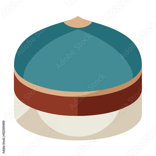 Muslim Kufi cap vector illustration isolated on a white background