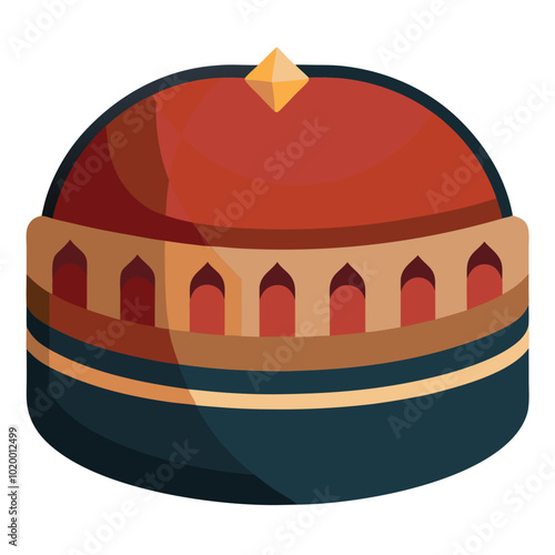 Muslim Kufi cap vector illustration isolated on a white background