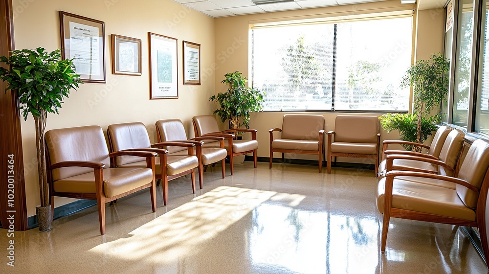 Fototapeta premium Calm and Welcoming Medical Waiting Room Interior
