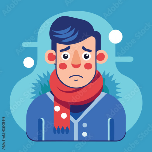 man caught cold fever sneeze vector illustration graphic design