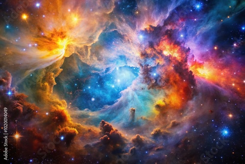 Stunning Space Nebula Wallpaper with Vibrant Colors and Cosmic Patterns for Digital Backgrounds