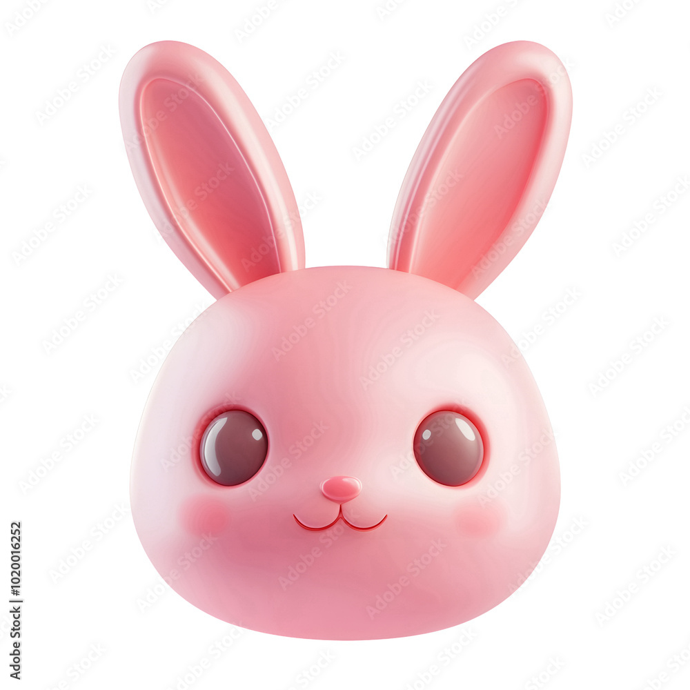 cute 3D bunny isolated on transparent background cute 3D bunny isolated on transparent background