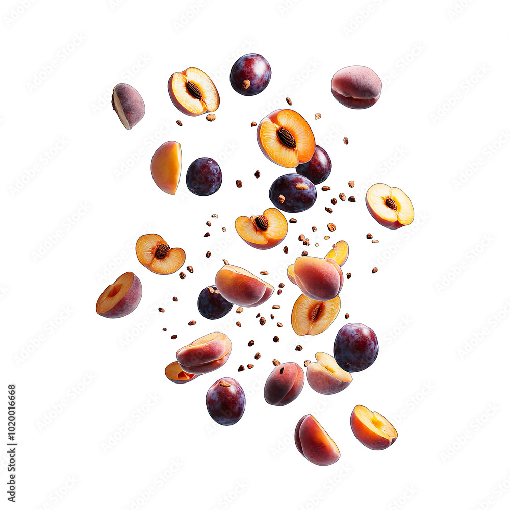 Assorted Fruits Flying in Mid-Air with Dynamic Motion Assorted Fruits Flying in Mid-Air with Dynamic Motion