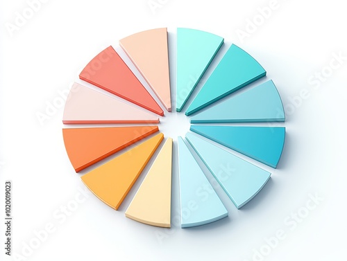 Colorful 3D Pie Chart Graphic Design