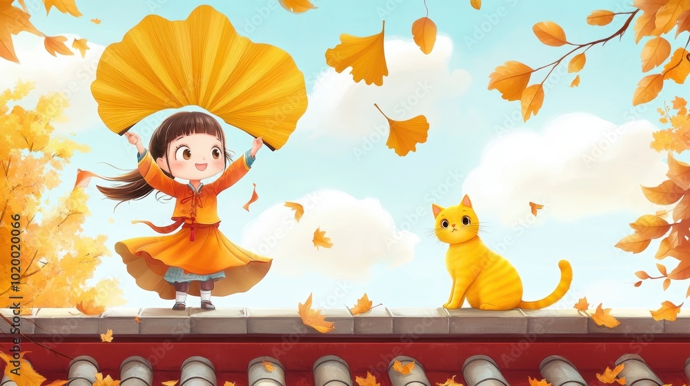 Cute little girl in autumn Cute little girl in autumn