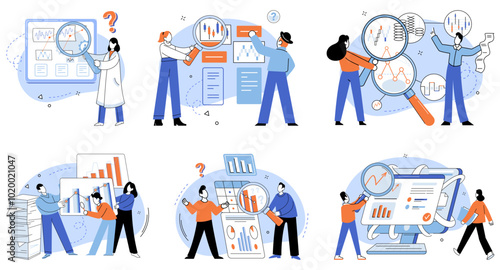 Competitors analysis vector illustration. Planning, architect, designs blueprint for success, taking into account moves competitors Plan, blueprint, ensures every step aligns with keen understanding