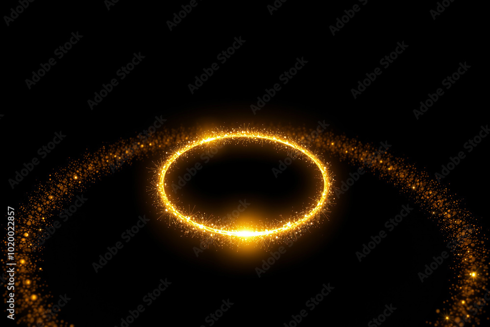 Glowing Golden Ring of Light.generative AI Glowing Golden Ring of Light.generative AI