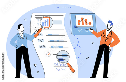 Competitors analysis vector illustration. Competitors, chess pieces, strategically positioned, undergo meticulous analysis for triumphant business move Analysis, detective, unravels intricate threads