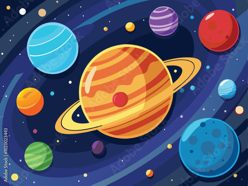 earth sun moon solar system space vector illustration graphic design