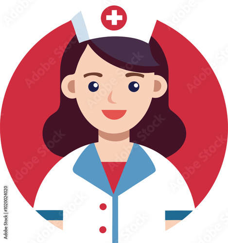 nurse flat vector illustration graphic design icon