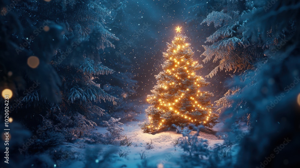 Obraz premium The Magical Christmas Tree