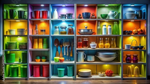 Wallpaper Mural Stylish kitchen cupboard accessories organized neatly, enhancing functionality and aesthetic appeal Torontodigital.ca