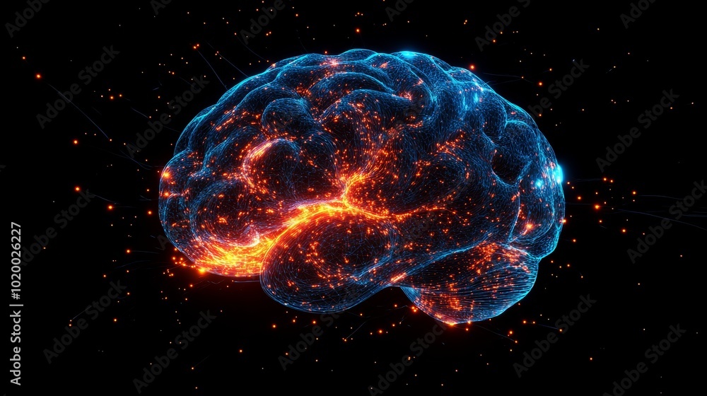 Glowing Human Brain with Neural Connections Abstract 3D Render Glowing Human Brain with Neural Connections Abstract 3D Render