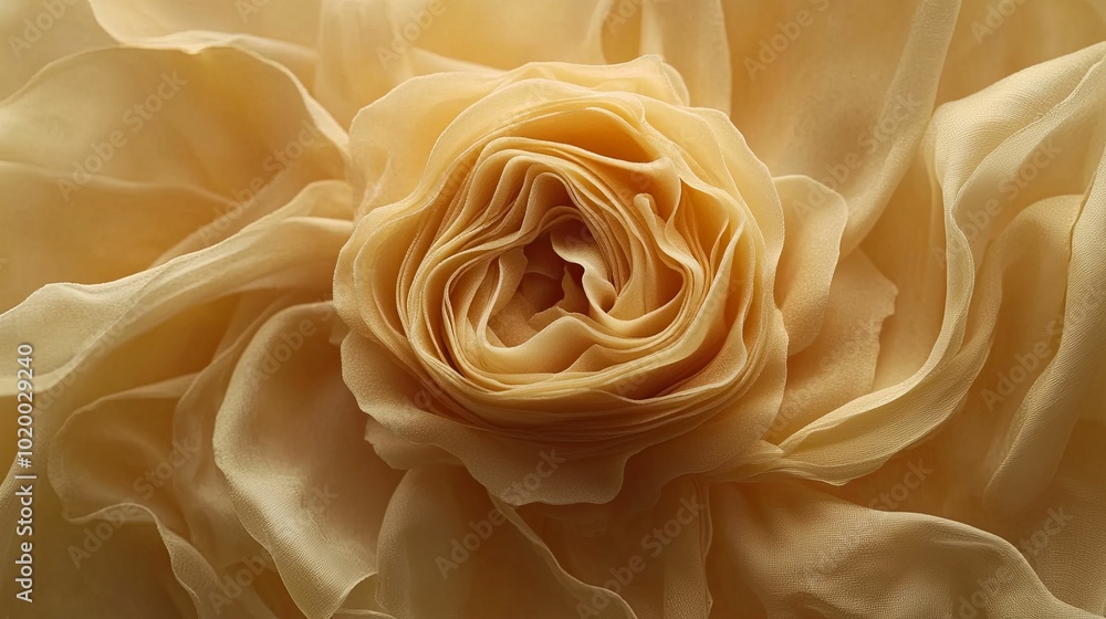 Close-up of a Delicate Beige Fabric Flower Close-up of a Delicate Beige Fabric Flower