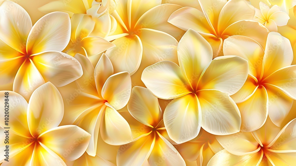 Seamless texture of white and yellow frangipani flowers Seamless texture of white and yellow frangipani flowers